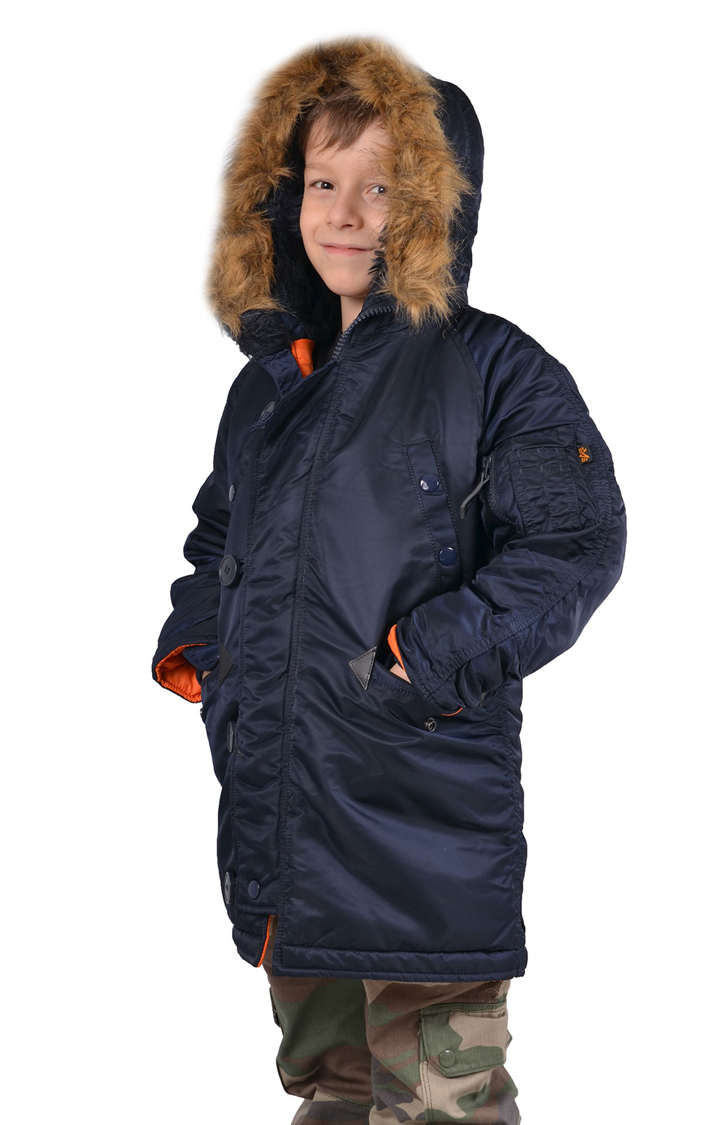 Детская аляска длинная ALPHA INDUSTRIES N-3B CLASSIC rep. blue 