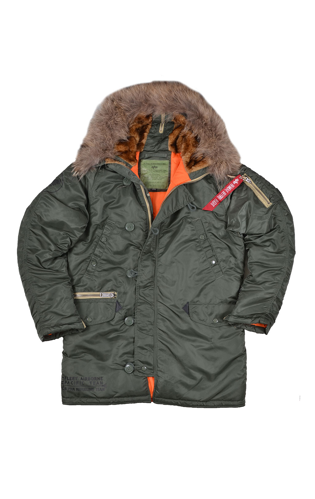 Аляска ALPHA INDUSTRIES N-3B ART VF натур. мех sage green 