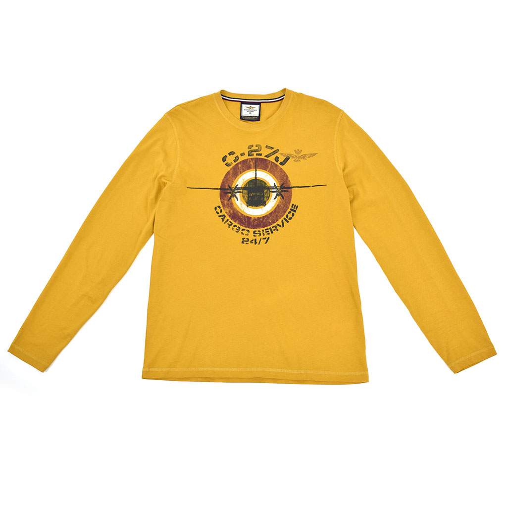 Лонгслив AERONAUTICA MILITARE FW 19/20 giallo spezie (TS 1665) 