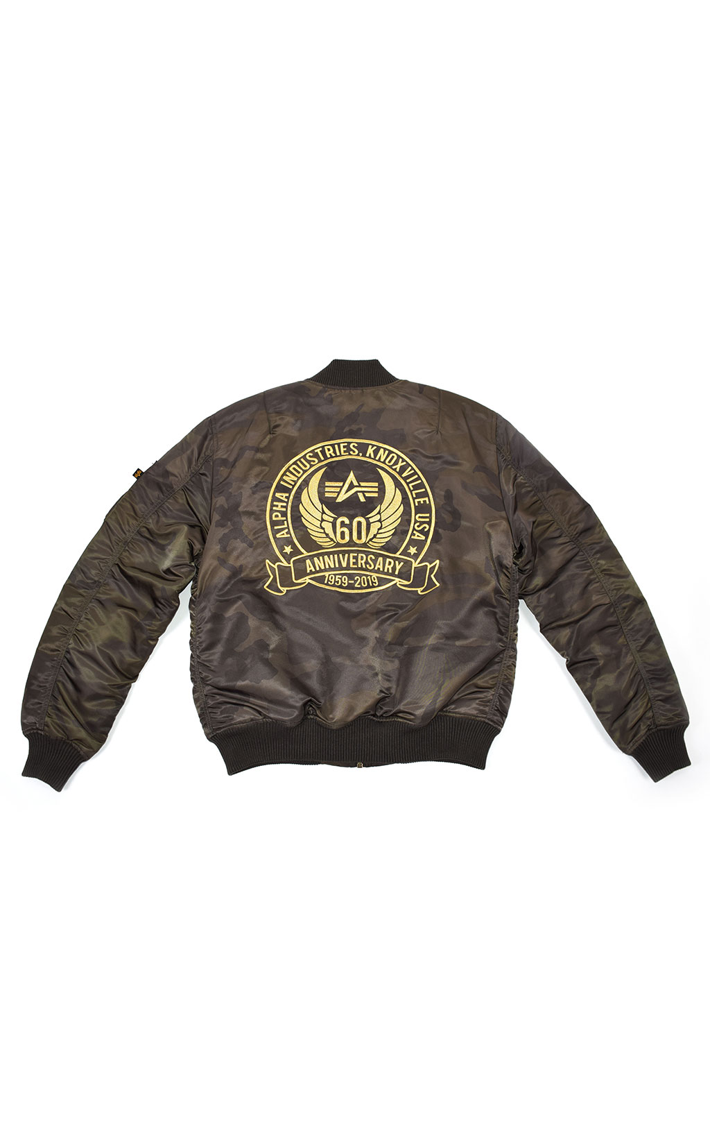 Бомбер ALPHA INDUSTRIES MA-1 60TH ANNIVERSARY dark olive camo 
