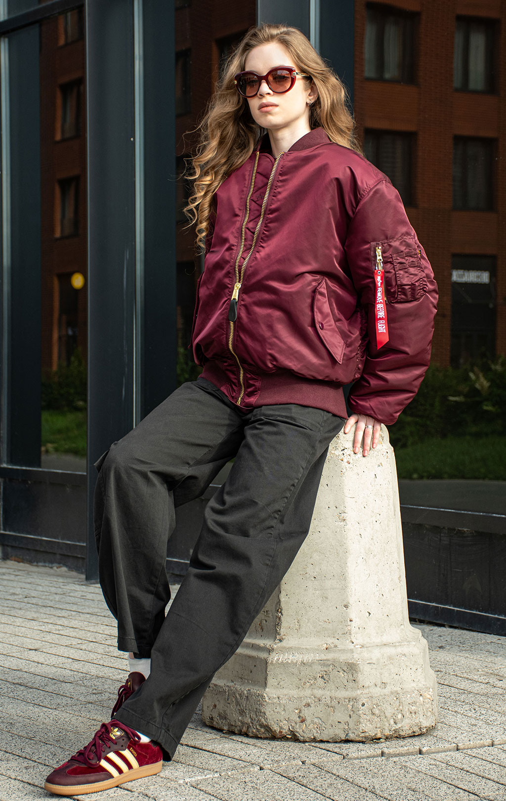 Бомбер ALPHA INDUSTRIES MA-1 HERITAGE dark cherry 