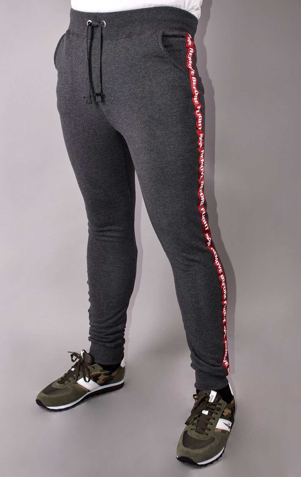 Брюки спортивные джоггеры ALPHA INDUSTRIES RBF TAPE JOGGER charcoal heather 