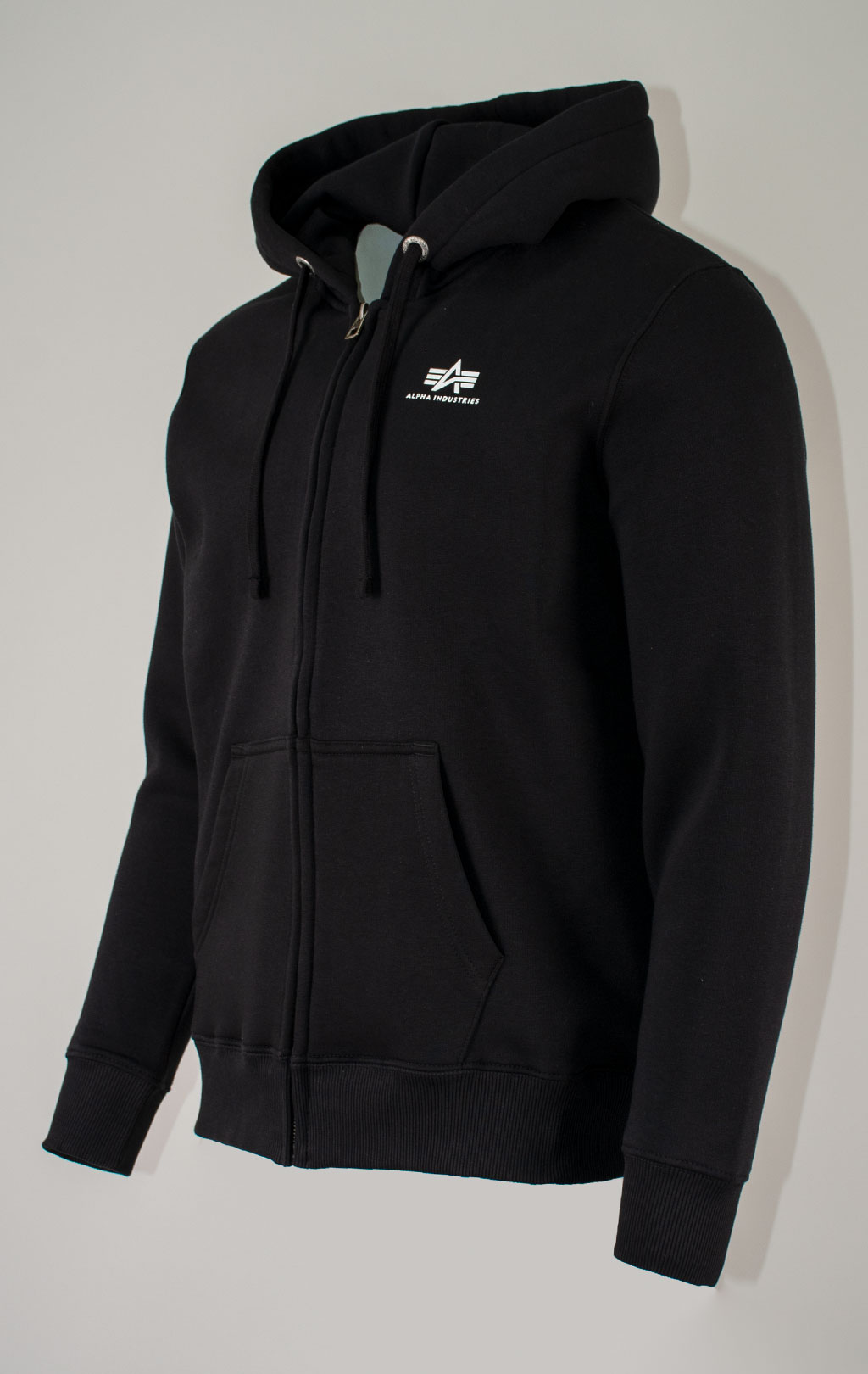 Толстовка ALPHA INDUSTRIES BASIC ZIP HOODY SMALL LOGO black 