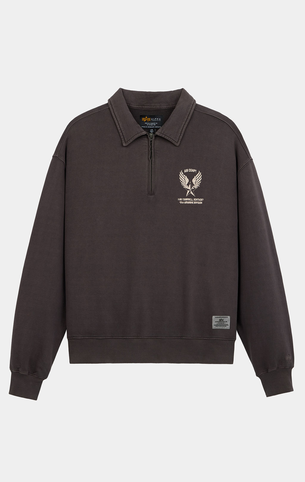 Олимпийка ALPHA INDUSTRIES ESSENTIAL 1/4 ZIP RELAXED FIT SWEATSHIRT (AIRCORP) FW 26/27 hickory 
