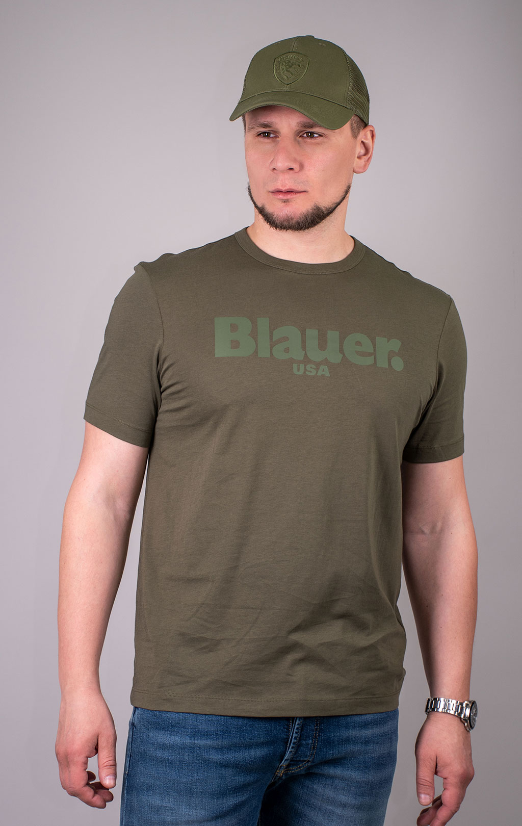 Футболка BLAUER SS 24 olive (HO2142) 