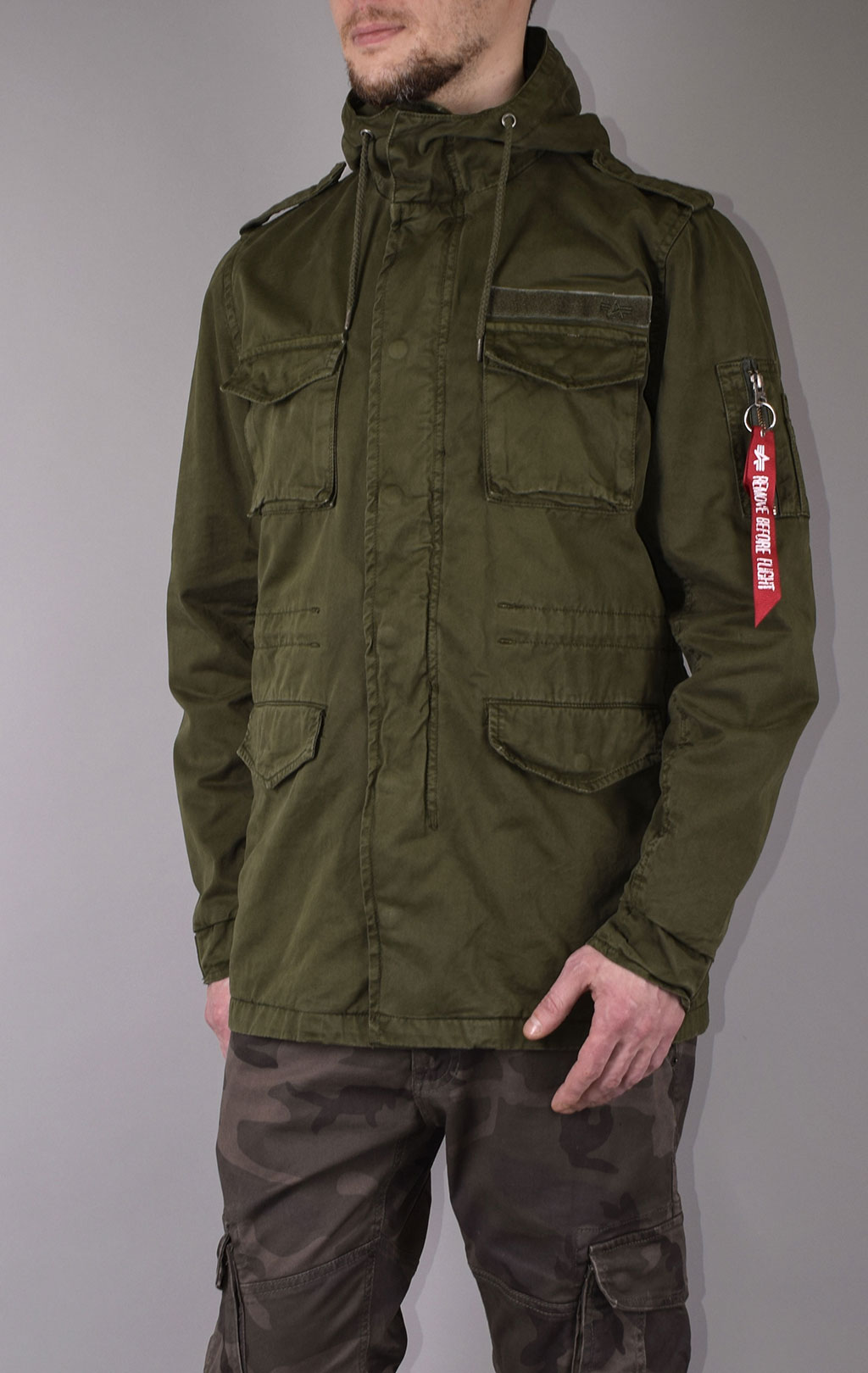 Ветровка ALPHA INDUSTRIES HUNTINGTON HOOD M-65 dark olive 
