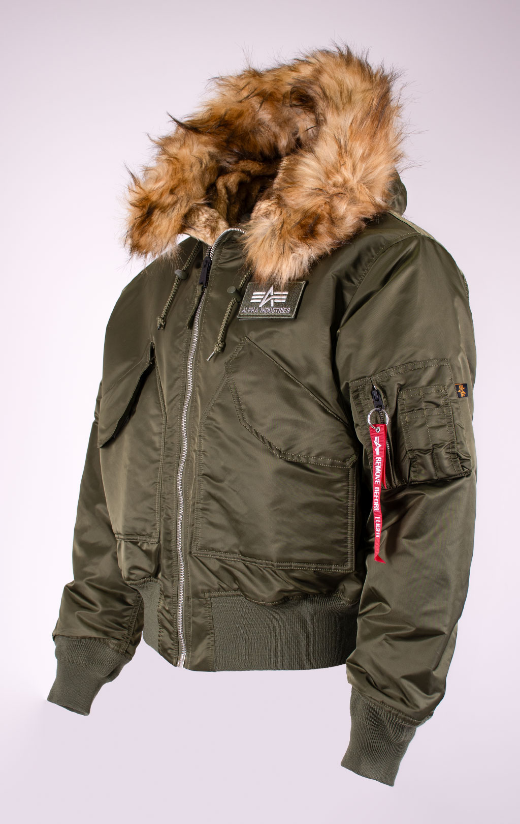 Аляска короткая ALPHA INDUSTRIES 45P HOODED CUSTOM dark green 