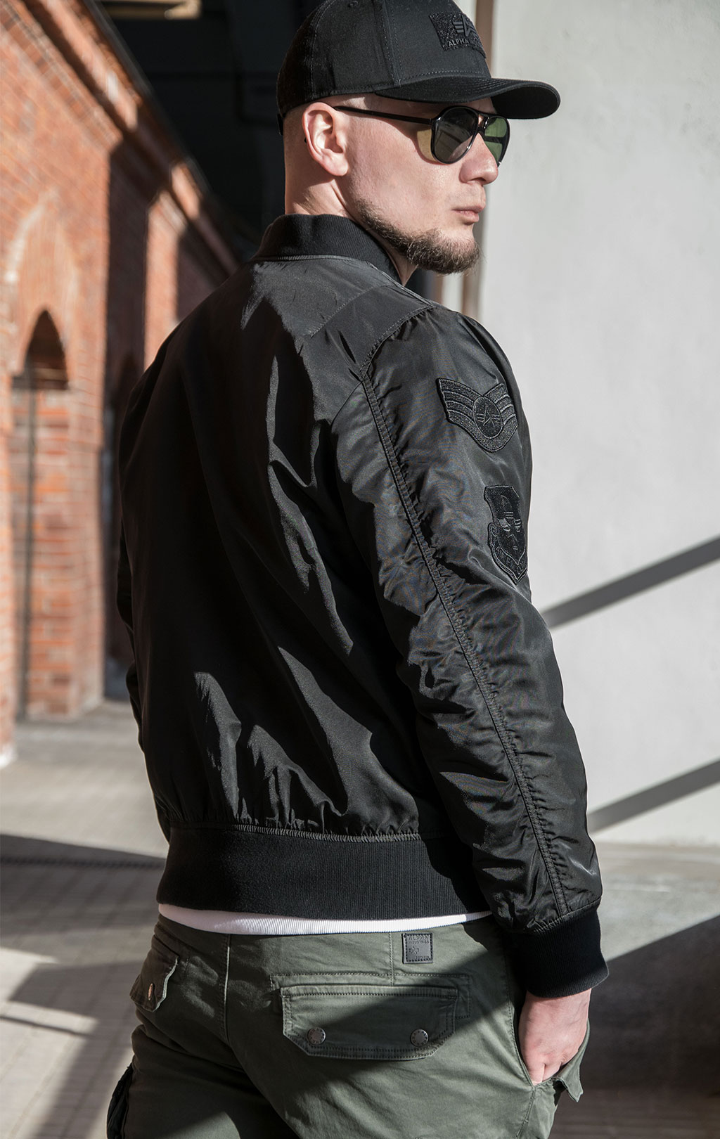 Ветровка-бомбер лётная ALPHA INDUSTRIES L-2B SQUADRON BATTLEWASH SS 22 m black 