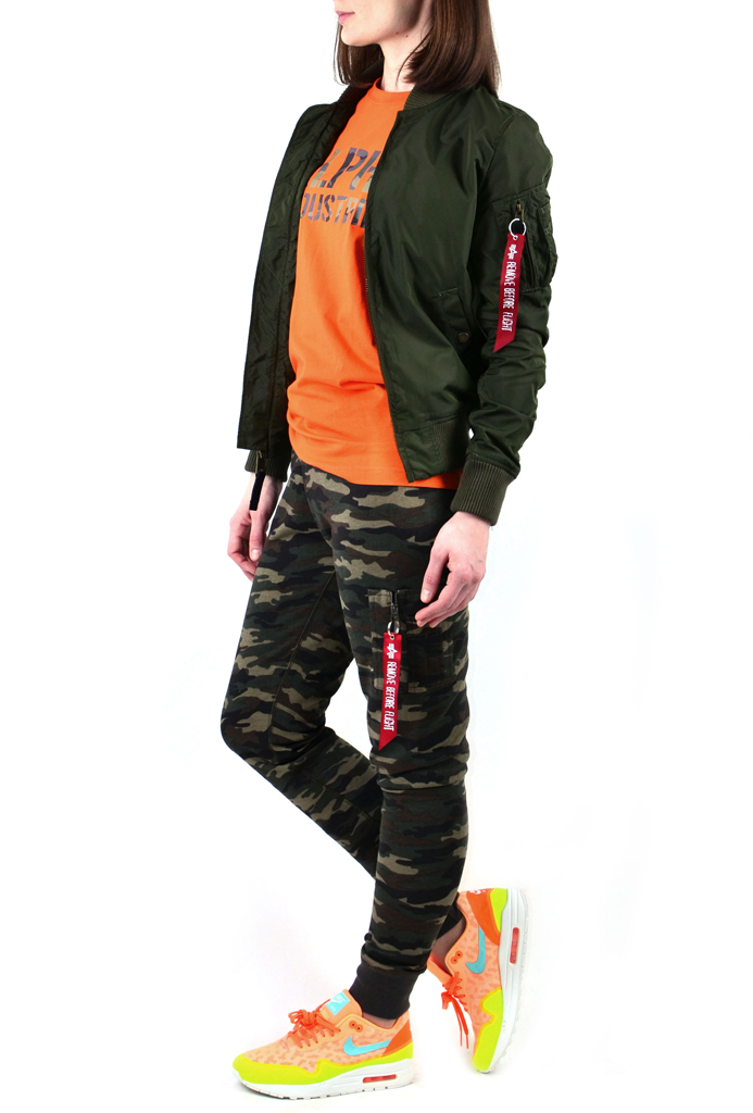 Женская ветровка-бомбер ALPHA INDUSTRIES TT MA-1 dark green 