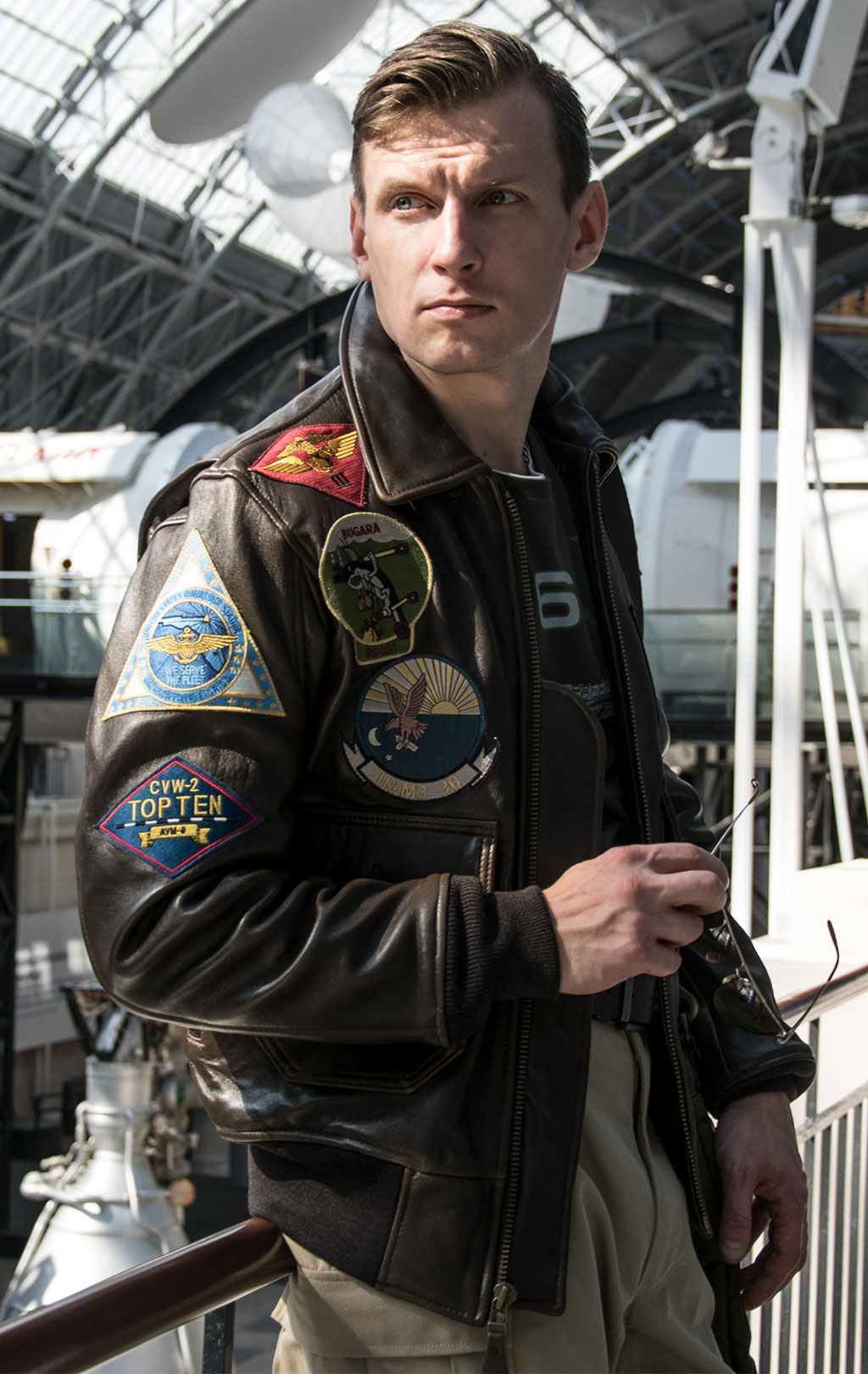 Куртка летная COCKPIT G-1 Top Gun Navy кожа brown (Z201036) 