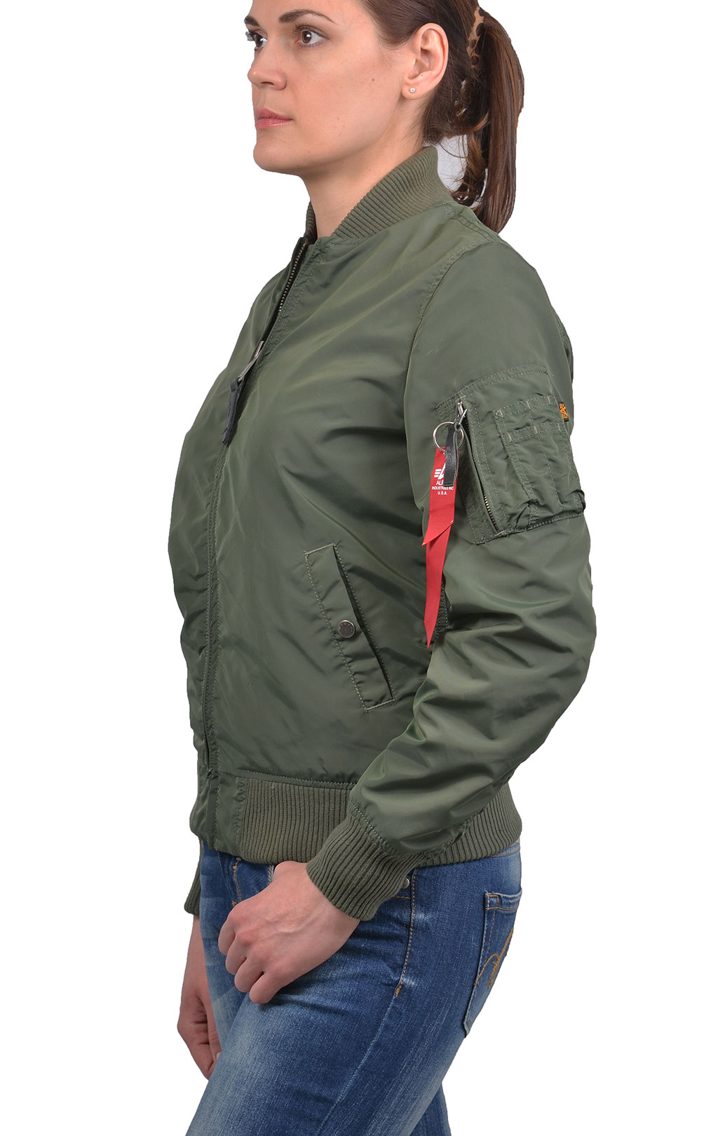 Женская ветровка-бомбер ALPHA INDUSTRIES MA-1 TT sage green 