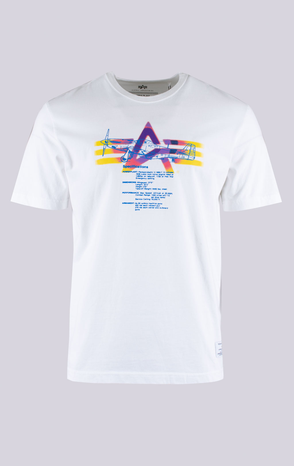 Футболка ALPHA INDUSTRIES ALPHA GRADIENT TEE SS 24 white 