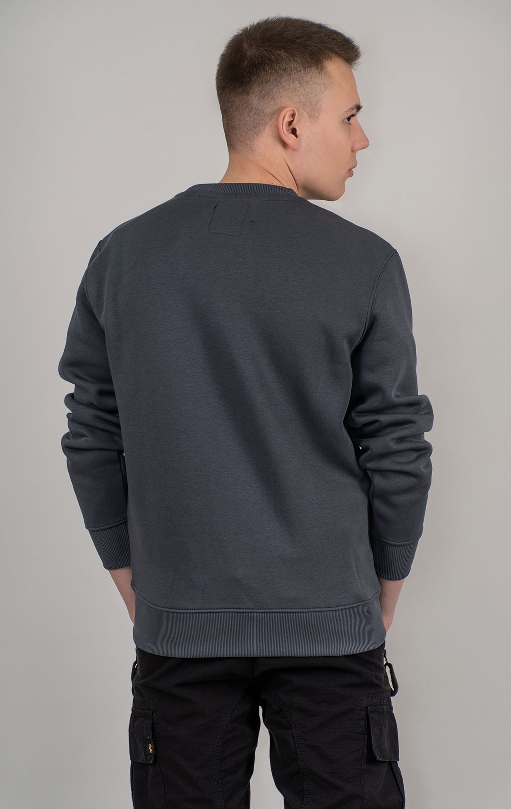 Свитшот ALPHA INDUSTRIES BASIC SWEATER SMALL LOGO greyblack 