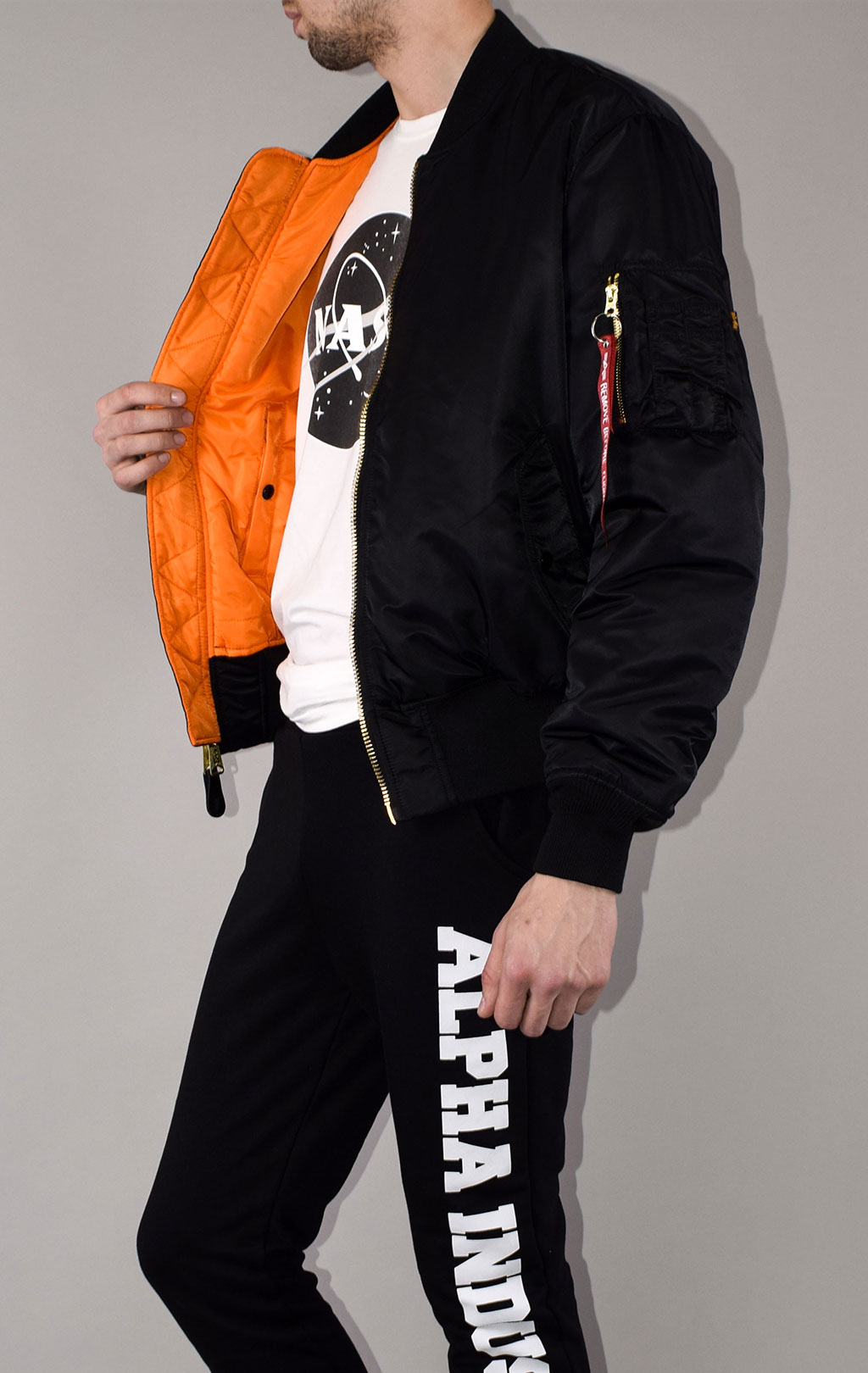 Бомбер ALPHA INDUSTRIES MA-1 big size black 