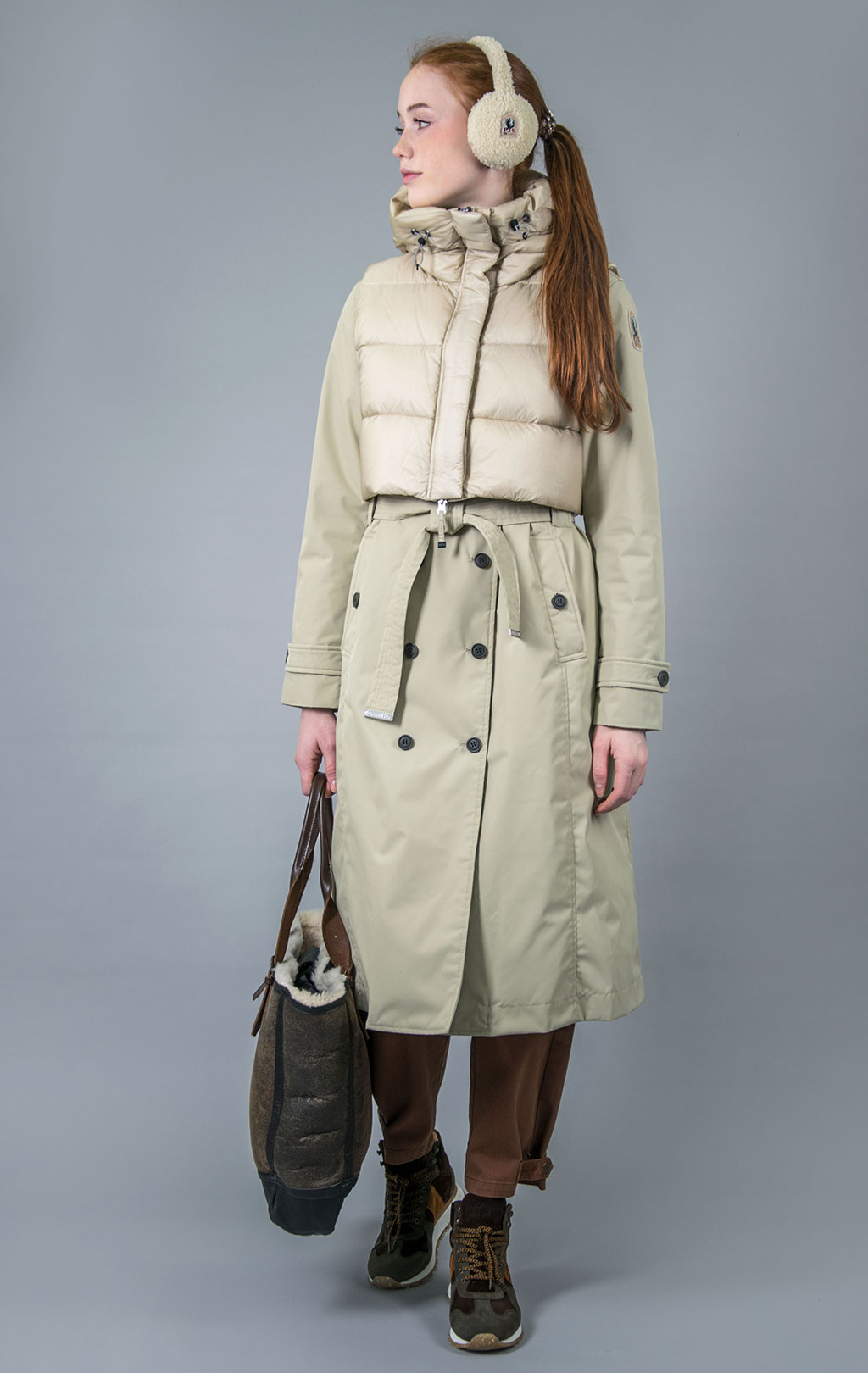 Женское пальто утеплённое PARAJUMPERS DAWN FW 23/24 tapioca 