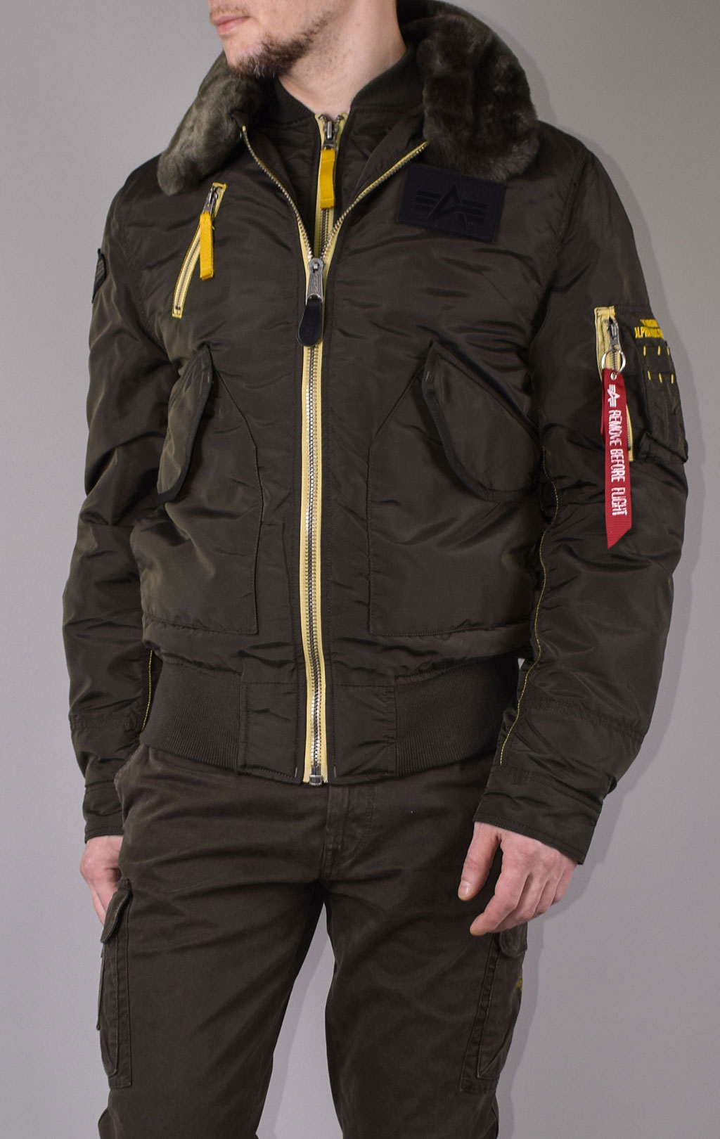Куртка-пилот ALPHA INDUSTRIES B-15 AIR FRAME rep. grey 