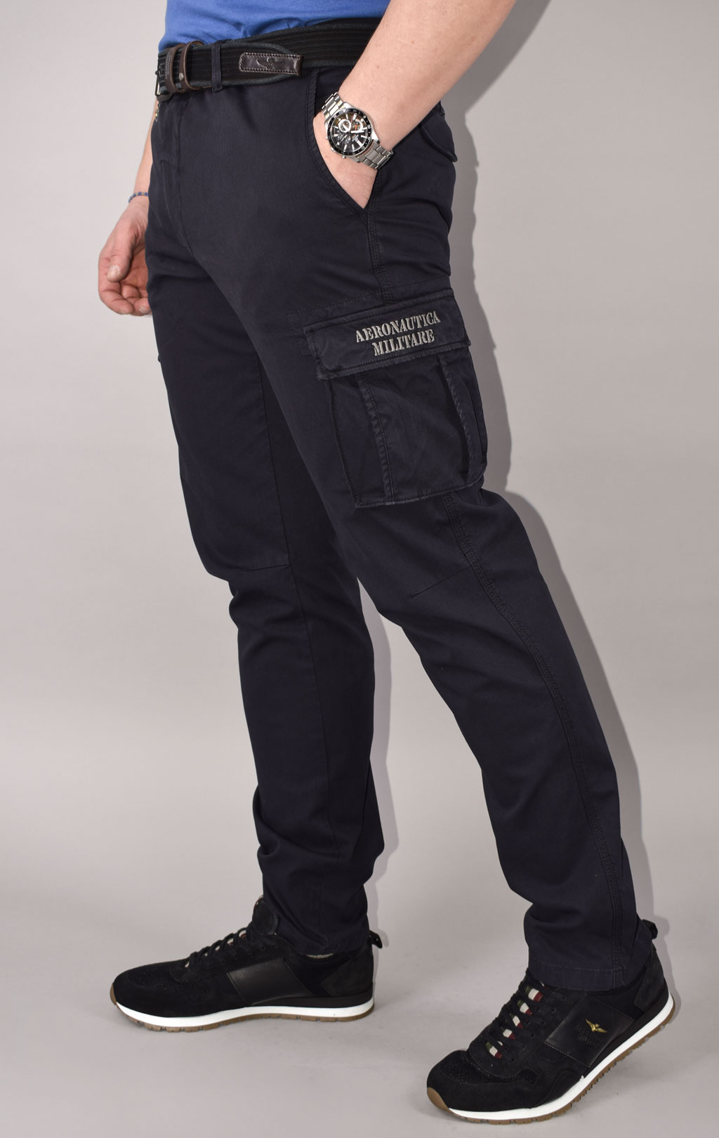 Брюки-карго AERONAUTICA MILITARE big size SS 23/AL blue black (PA 1329) 