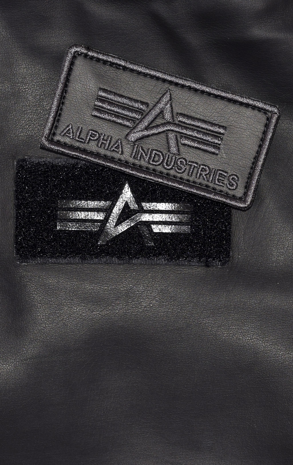 Куртка-бомбер лётная ALPHA INDUSTRIES MA-1 D-Tec FL экокожа black/black 