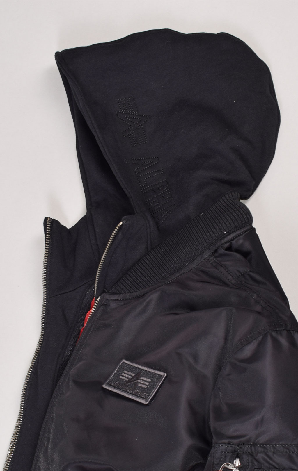 Куртка-бомбер лётная ALPHA INDUSTRIES D-Tec big size MA-1 black/black 