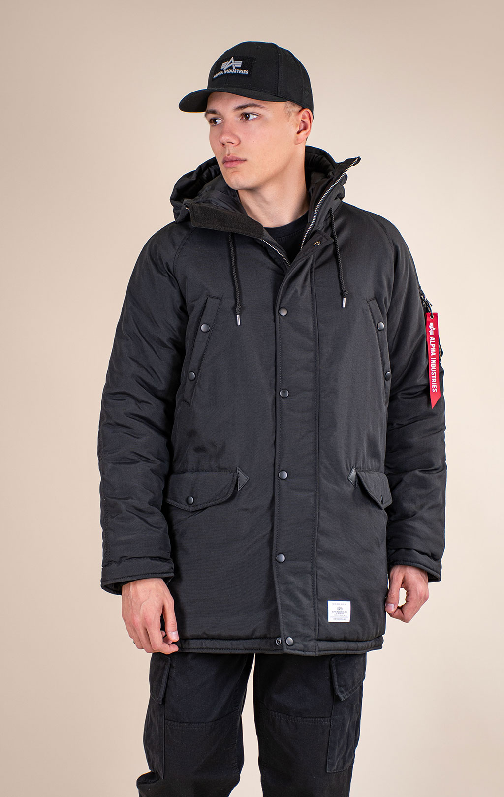 Аляска ALPHA INDUSTRIES N-3B REGULAR FIT PARKA (ALTITUDE) FW 26/27 black 