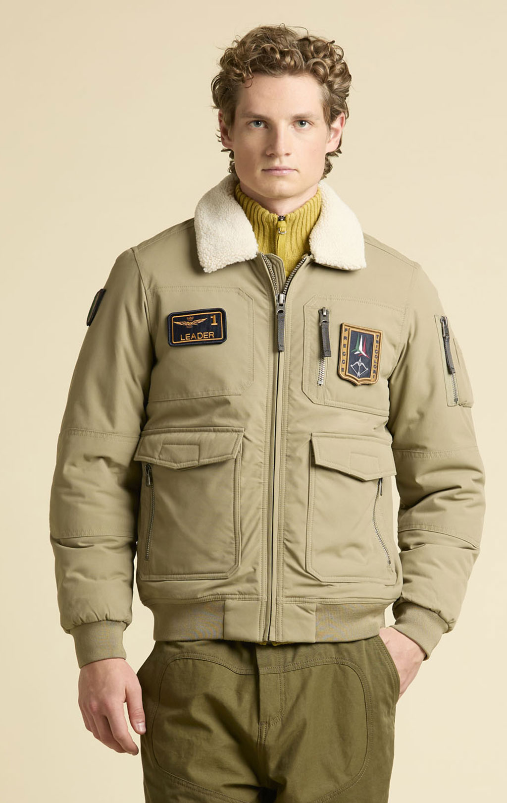 Куртка-пилот AERONAUTICA MILITARE FW 25/26/BD colonial abbey (AB 3024) 