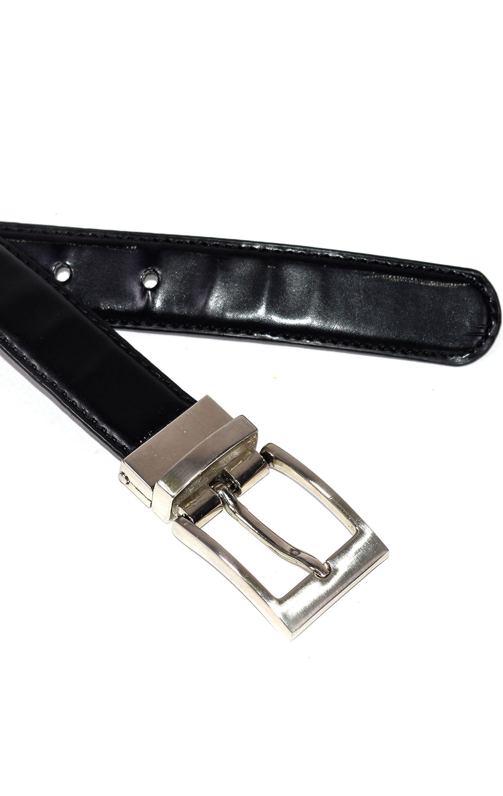 Ремень одношпеньковый кожа silver buckle black б/у Голландия
