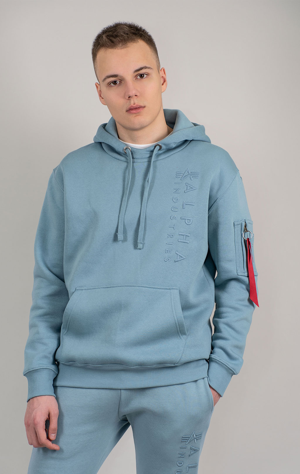 Толстовка ALPHA INDUSTRIES EMB HOODY greyblue 