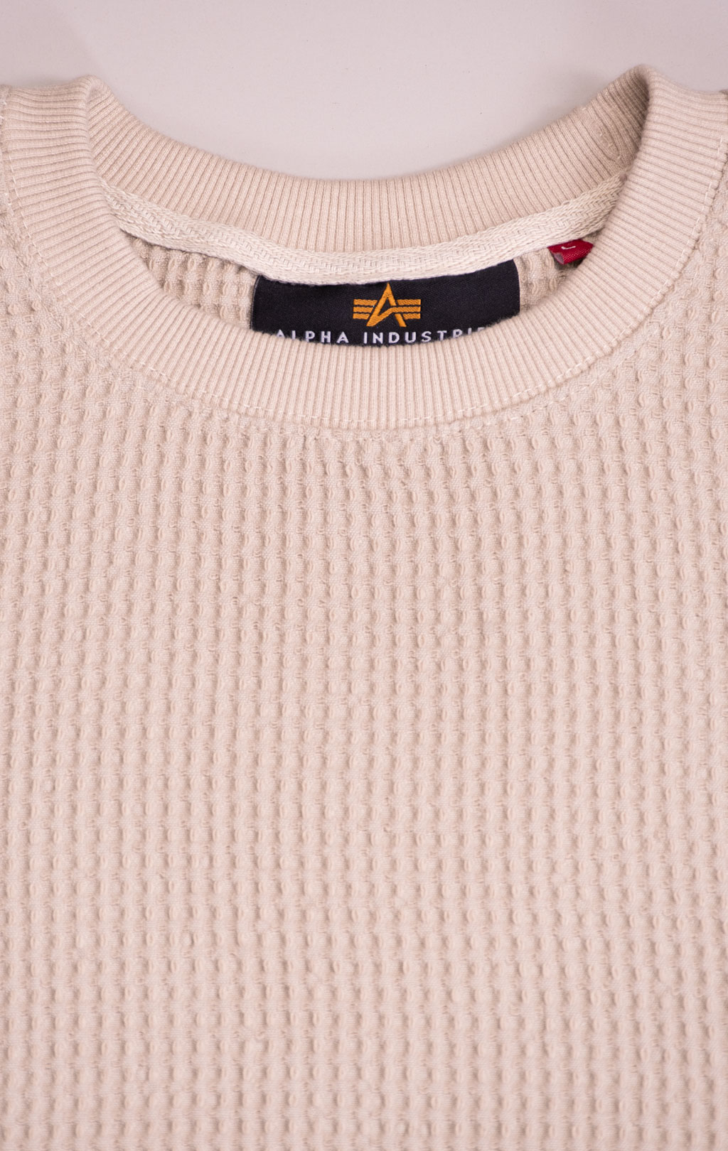 Свитшот ALPHA INDUSTRIES STUDIO WAFFLE SWEATSHIRT organic beige 