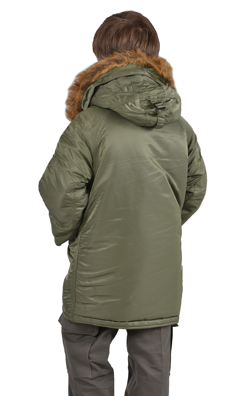 Детская аляска длинная ALPHA INDUSTRIES N-3B CLASSIC sage green 