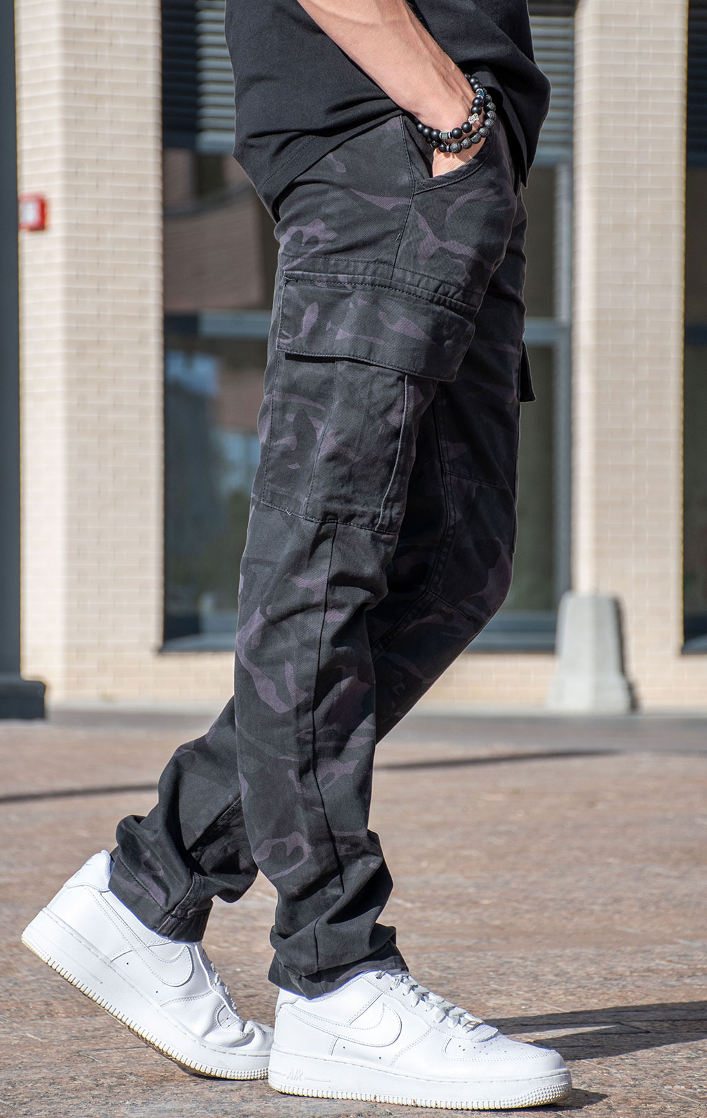 Брюки-карго ALPHA INDUSTRIES AGENT C black camo 