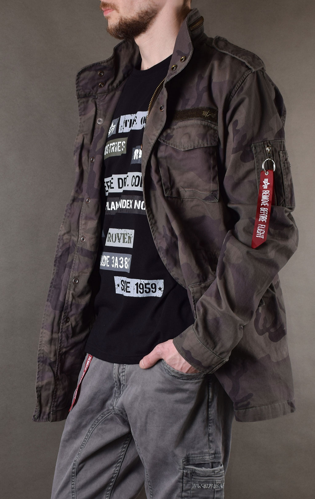 Ветровка ALPHA INDUSTRIES M-65 HUNTINGTON dark olive camo 