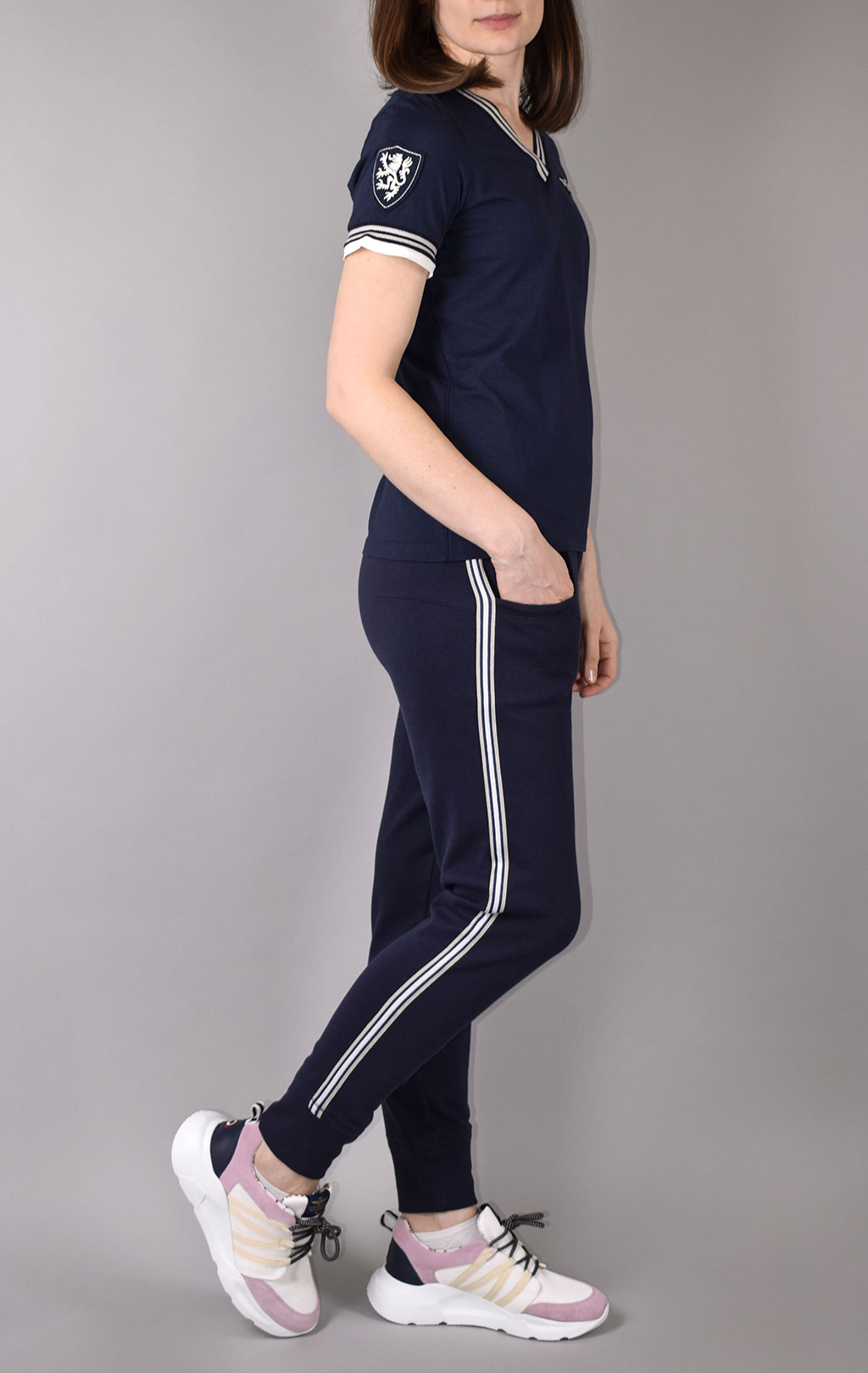 Женская футболка AERONAUTICA MILITARE SS 20/PT blue navy (TS 1735) 