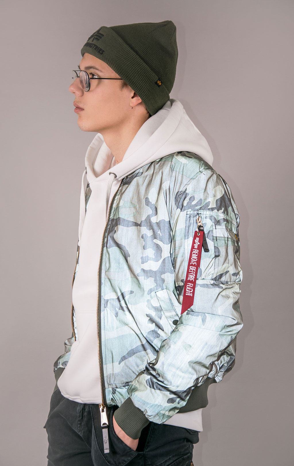 Бомбер ALPHA INDUSTRIES MA-1 VF 59 REFLECTIVE CAMO camo woodland 65 