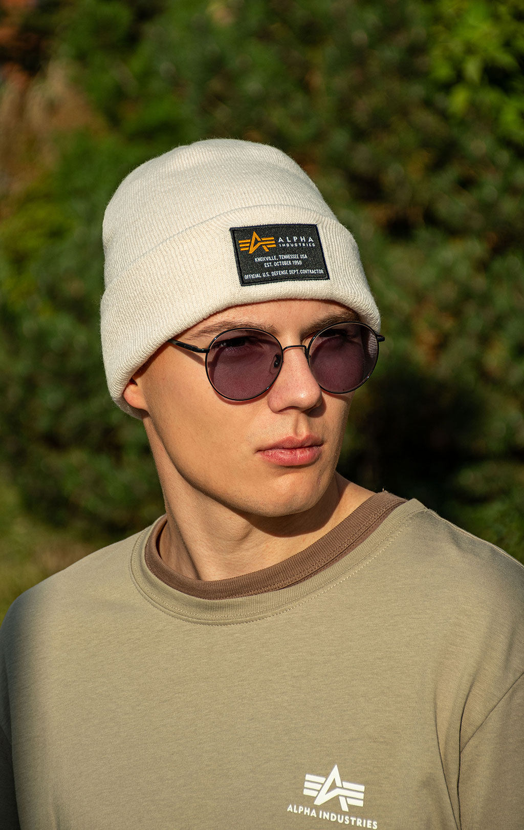 Шапка ALPHA INDUSTRIES CREW BEANIE jet stream white 