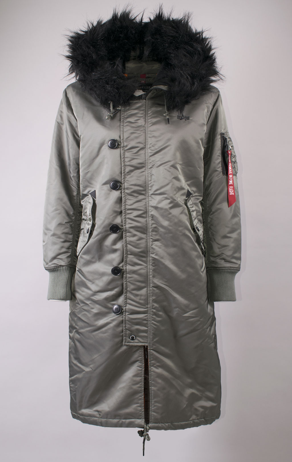 Женская куртка-парка ALPHA INDUSTRIES LONG FISHTAIL vintage green 