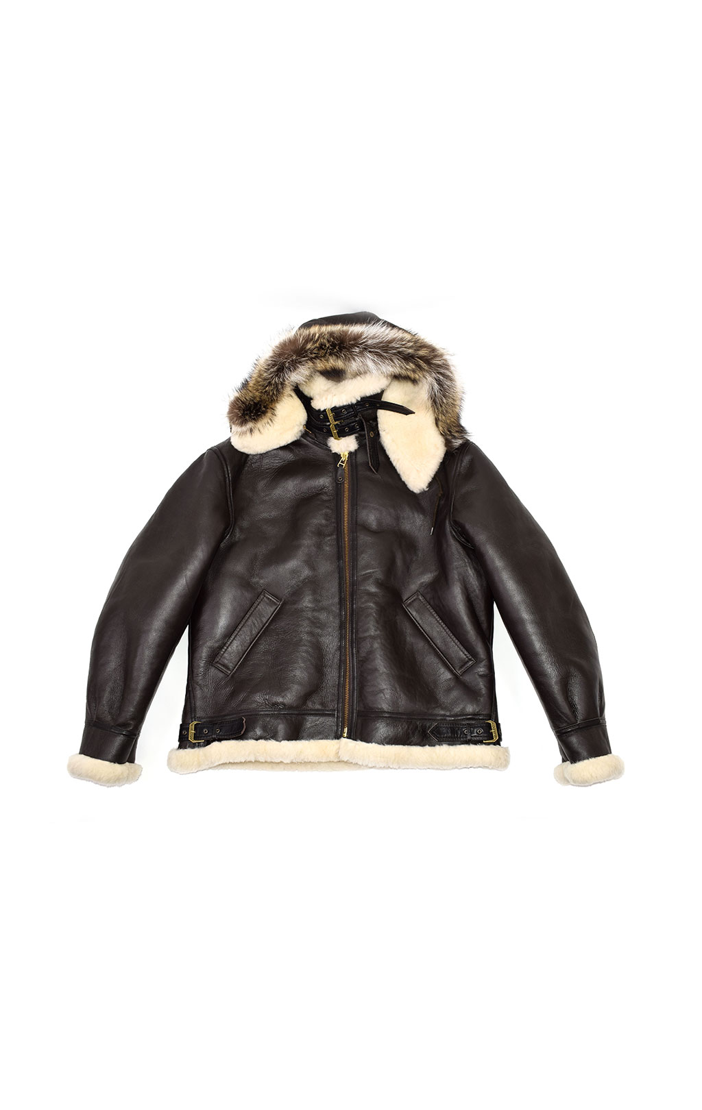 Куртка-пилот COCKPIT B-3 Hooded овчина brown (Z203615) 