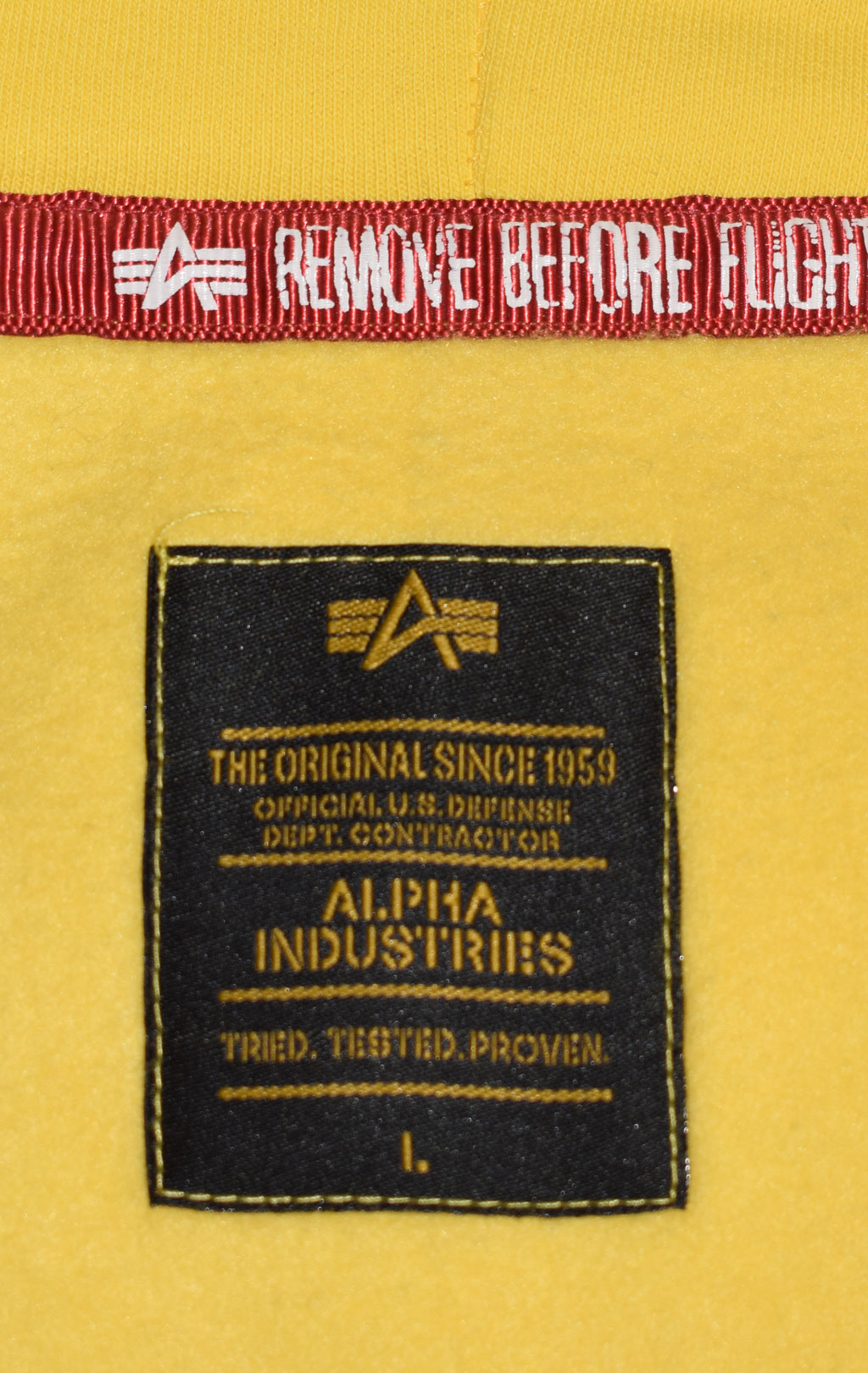 Толстовка ALPHA INDUSTRIES BASIC HOODY SMALL LOGO empire yellow 