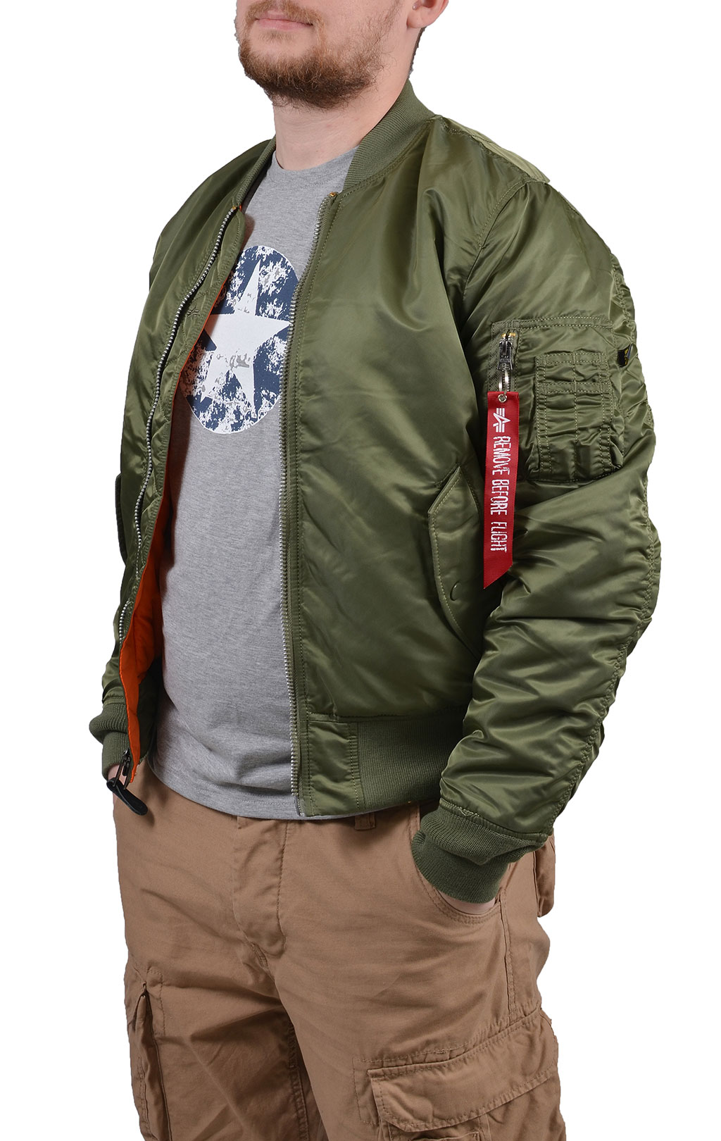 Бомбер ALPHA INDUSTRIES MA-1 SLIM FIT sage green 