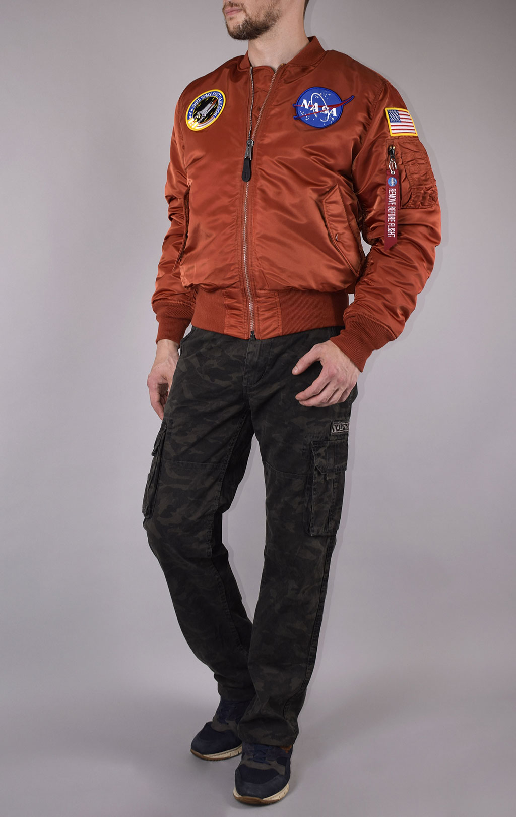 Бомбер ALPHA INDUSTRIES MA-1 NASA rust 