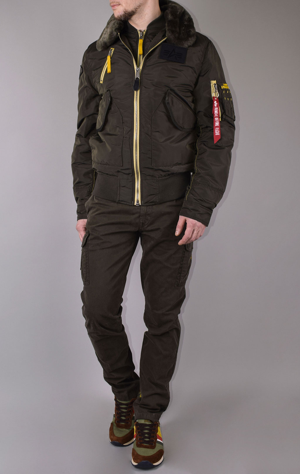 Куртка-пилот ALPHA INDUSTRIES B-15 AIR FRAME rep. grey 