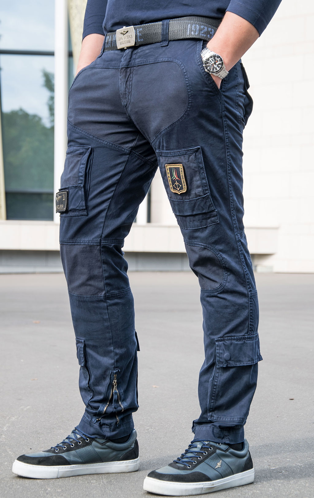 Брюки-карго AERONAUTICA MILITARE ANTI-G плотные FW 23/24/AL dark blue (PA 1557) 