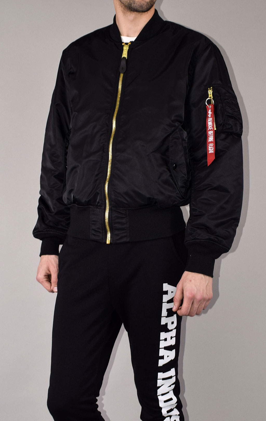 Бомбер ALPHA INDUSTRIES MA-1 big size black 