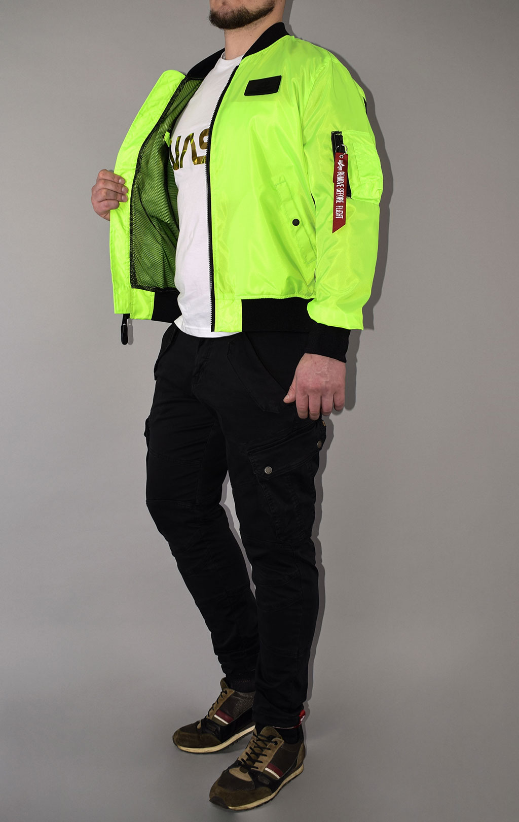 Ветровка-бомбер ALPHA INDUSTRIES MA-1 NEON neon green 