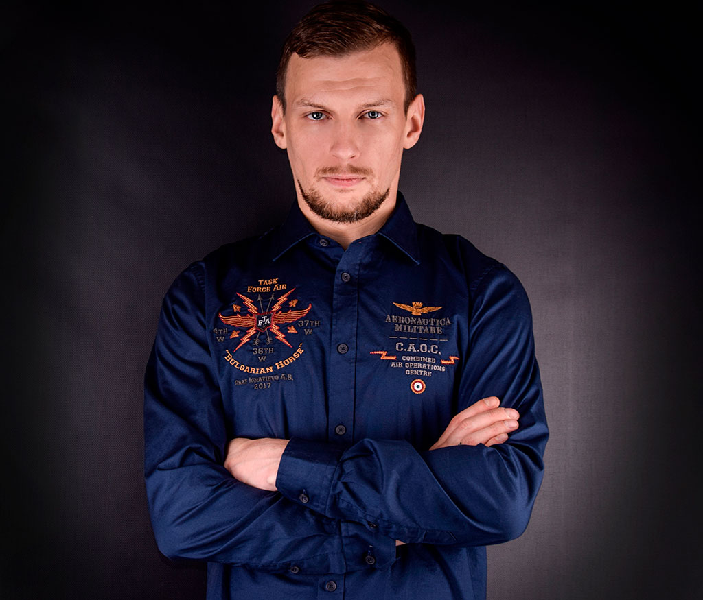 Рубашка AERONAUTICA MILITARE blue navy (CA 1071) 