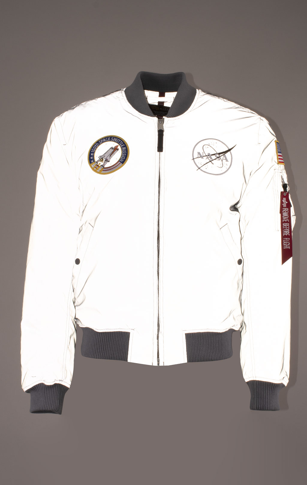 Бомбер ALPHA INDUSTRIES MA-1 NASA REFLECTIVE silver/reflective 