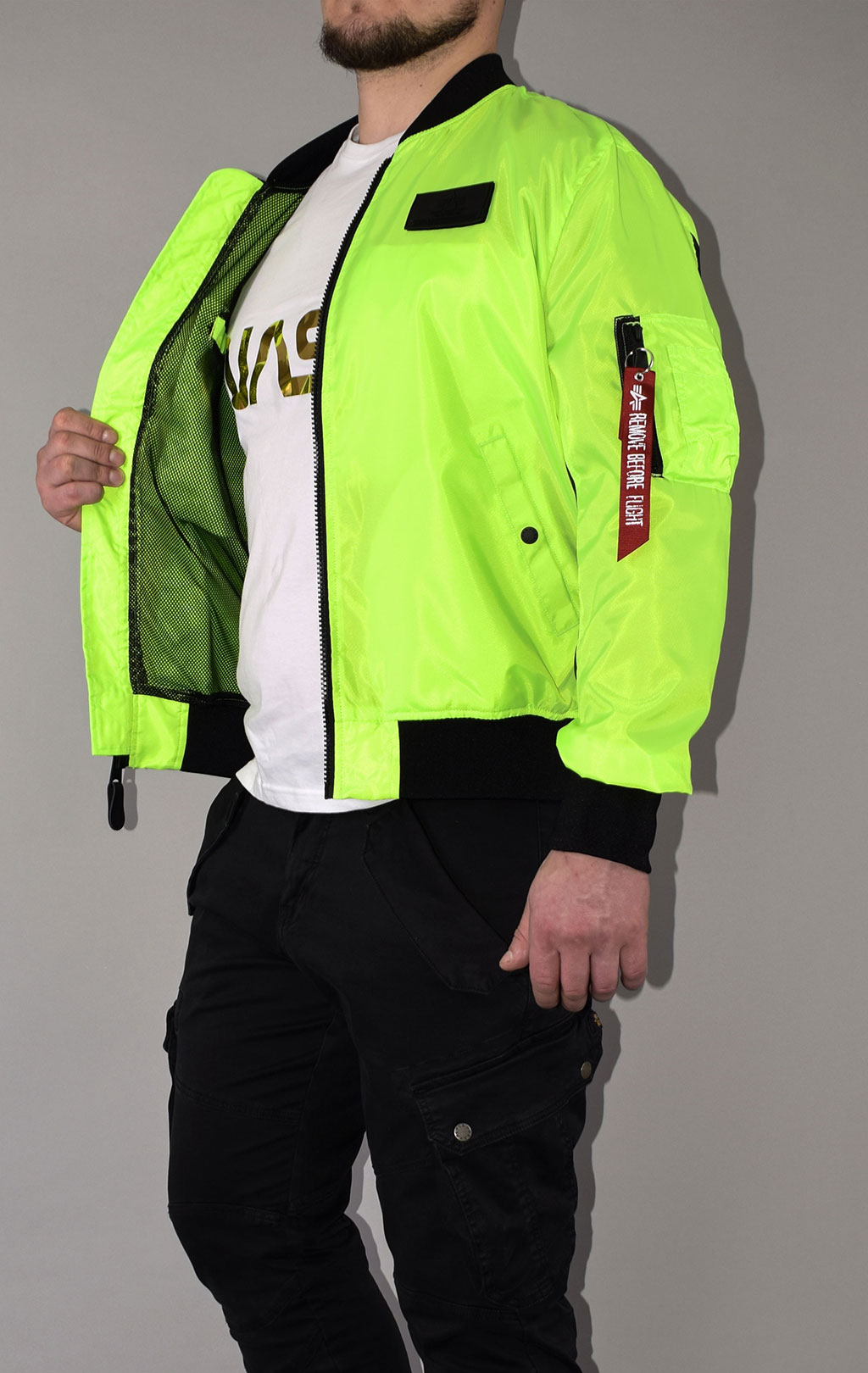 Ветровка-бомбер ALPHA INDUSTRIES MA-1 NEON neon green 