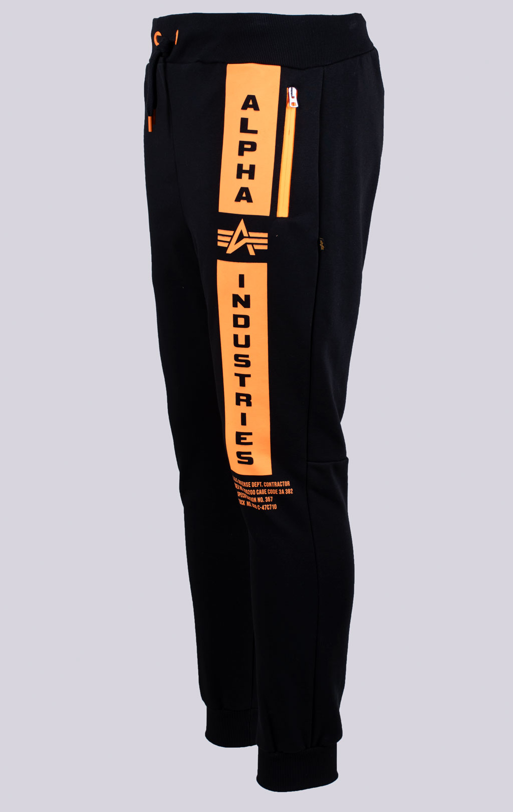 Брюки спортивные джоггеры ALPHA INDUSTRIES DEFENCE JOGGER black/orange 