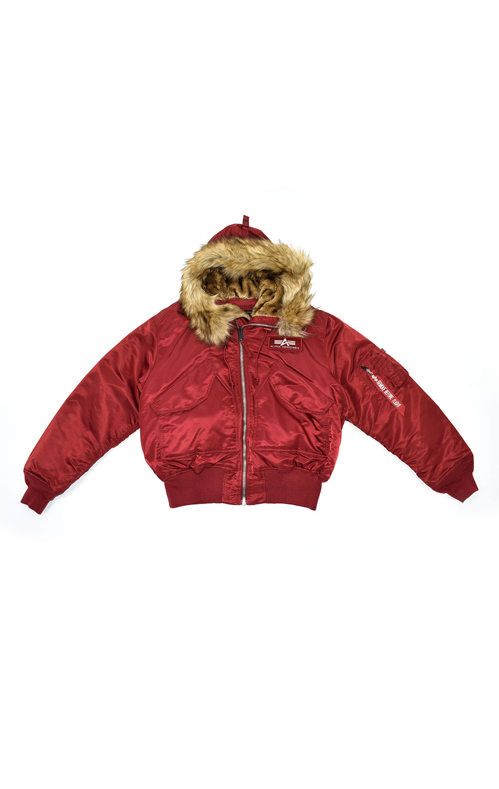 Аляска короткая ALPHA INDUSTRIES 45P HOODED CUSTOM commander red 