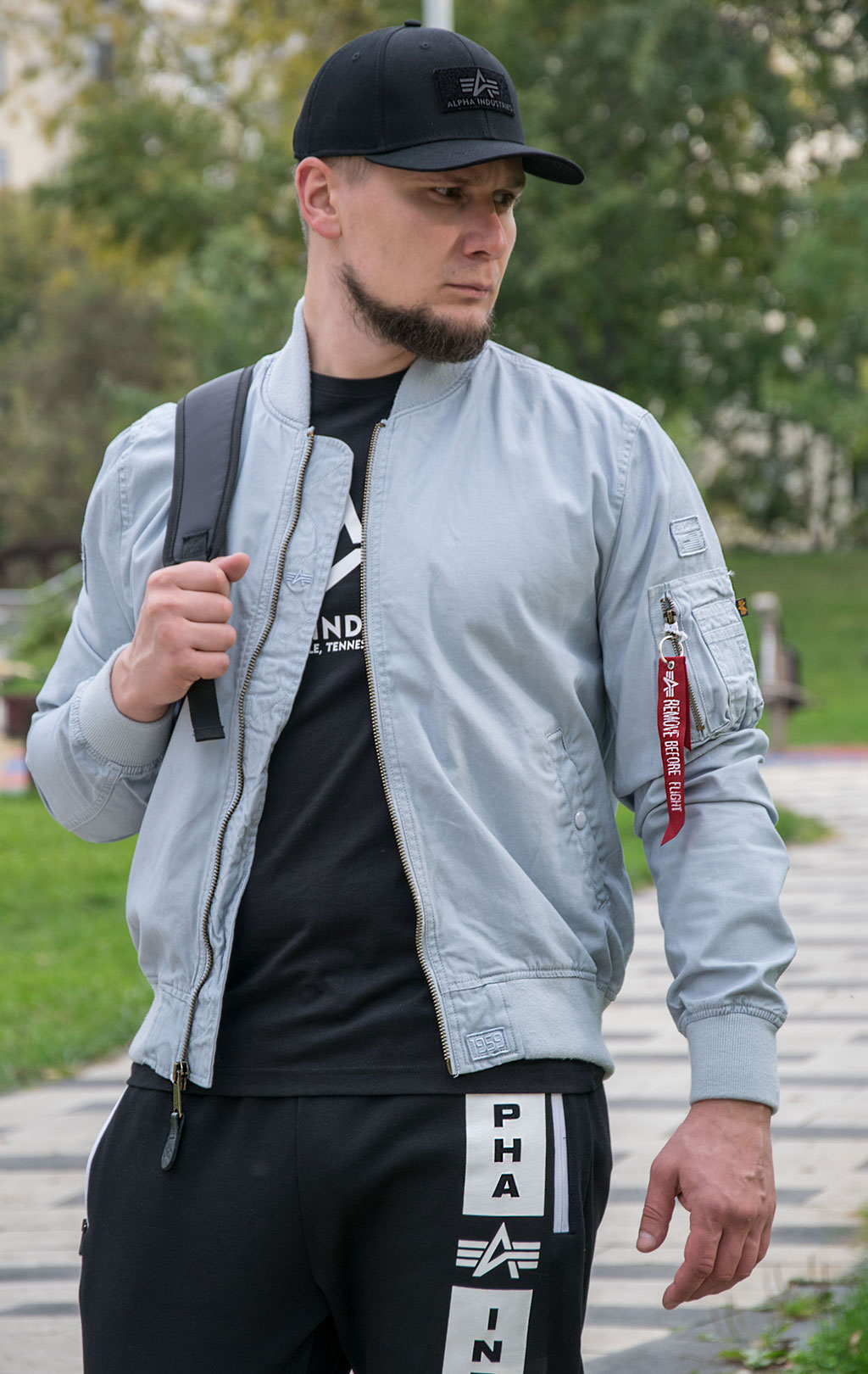 Ветровка-бомбер ALPHA INDUSTRIES MA-1 GROUND CREW plein air 