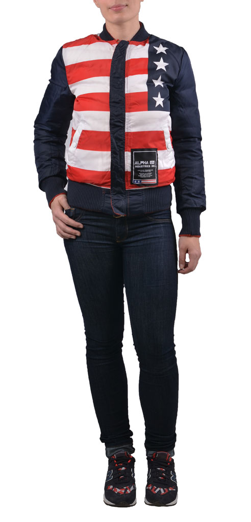 Женская куртка-бомбер лётная ALPHA INDUSTRIES DN MA-1 red 